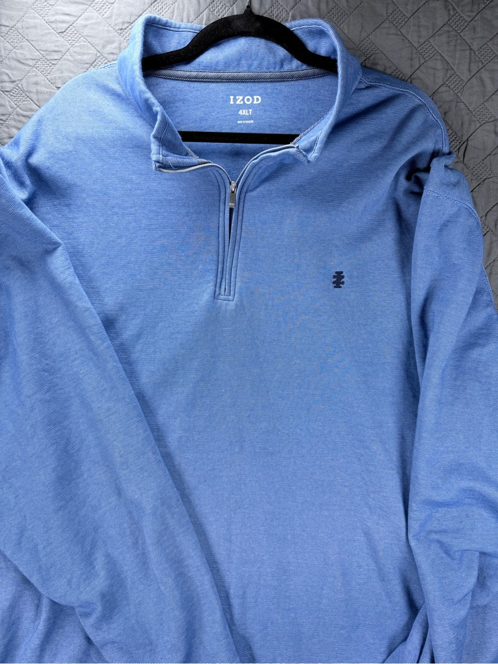 Izod Light Blue Quarter-Zip Pullover Sweatshirt